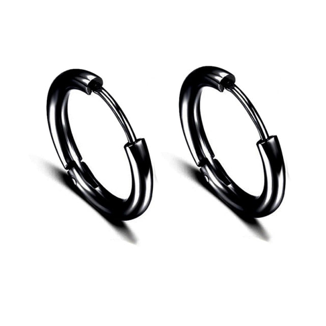 New Popular 1Pair Stainless Steel Ear Stud/Ear Clip Dangle Earrings For Men/Women Punk Black Piercing Fake Earrings Jewelry Gift