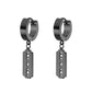 New Popular 1Pair Stainless Steel Ear Stud/Ear Clip Dangle Earrings For Men/Women Punk Black Piercing Fake Earrings Jewelry Gift