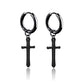 New Popular 1Pair Stainless Steel Ear Stud/Ear Clip Dangle Earrings For Men/Women Punk Black Piercing Fake Earrings Jewelry Gift