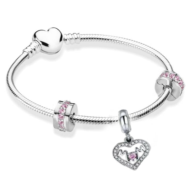 Bracelet de Charme fantaisie Acier inoxydable couleur rose