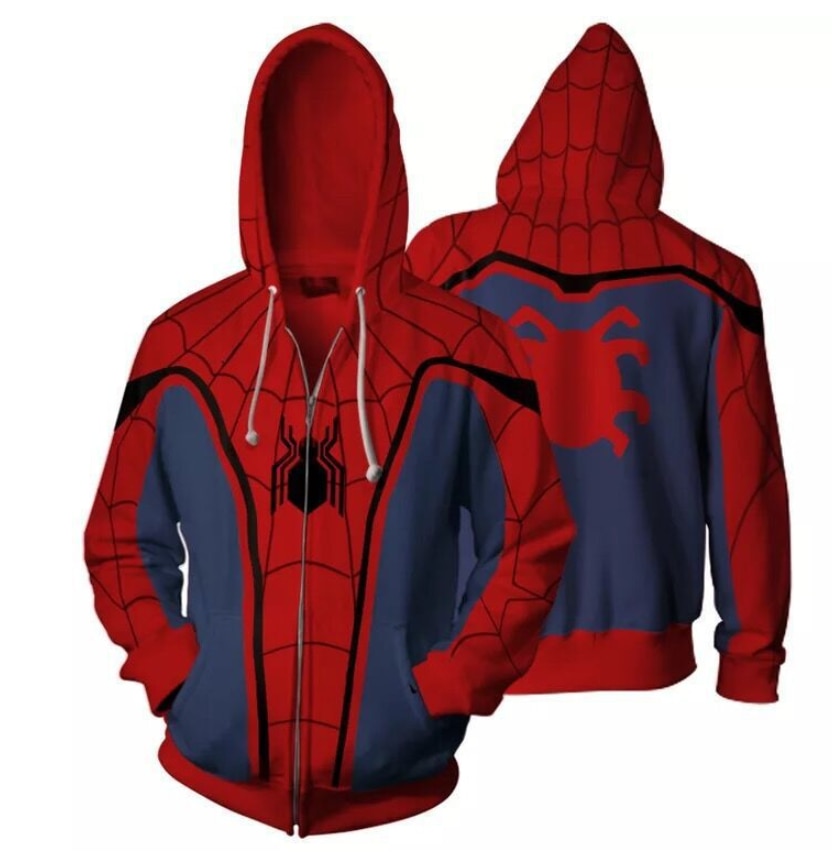 Hiver Homecoming Scarlet Spider Zip Up Man Hoodies Sweatshirts Far From Home Spider Superhero Cosplay Hooded Zipper jacket