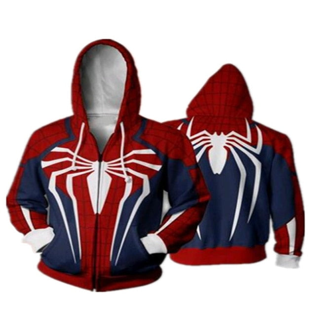 Hiver Homecoming Scarlet Spider Zip Up Man Hoodies Sweatshirts Far From Home Spider Superhero Cosplay Hooded Zipper jacket