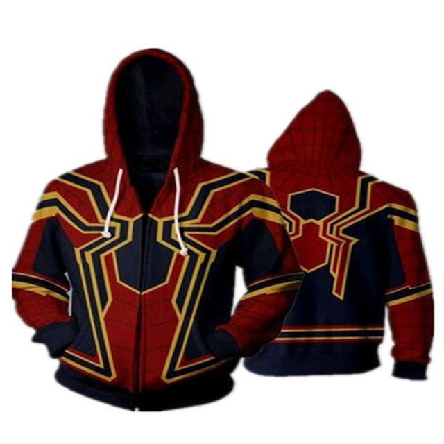 Hiver Homecoming Scarlet Spider Zip Up Man Hoodies Sweatshirts Far From Home Spider Superhero Cosplay Hooded Zipper jacket