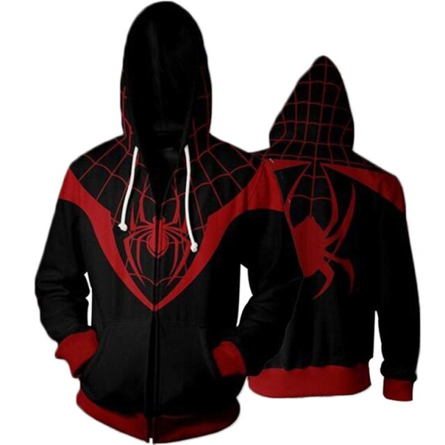 Hiver Homecoming Scarlet Spider Zip Up Man Hoodies Sweatshirts Far From Home Spider Superhero Cosplay Hooded Zipper jacket