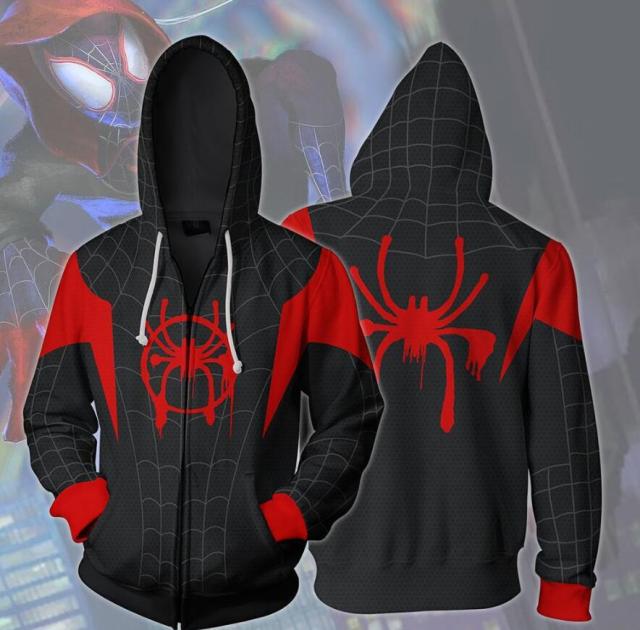 Hiver Homecoming Scarlet Spider Zip Up Man Hoodies Sweatshirts Far From Home Spider Superhero Cosplay Hooded Zipper jacket