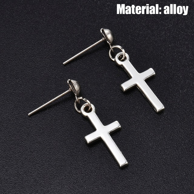 Women Cross Earrings Fashion Punk Cross Pendant Cartilage Drop Dangle Earrings Jewelry Aretes De Mujer Modernos 2020