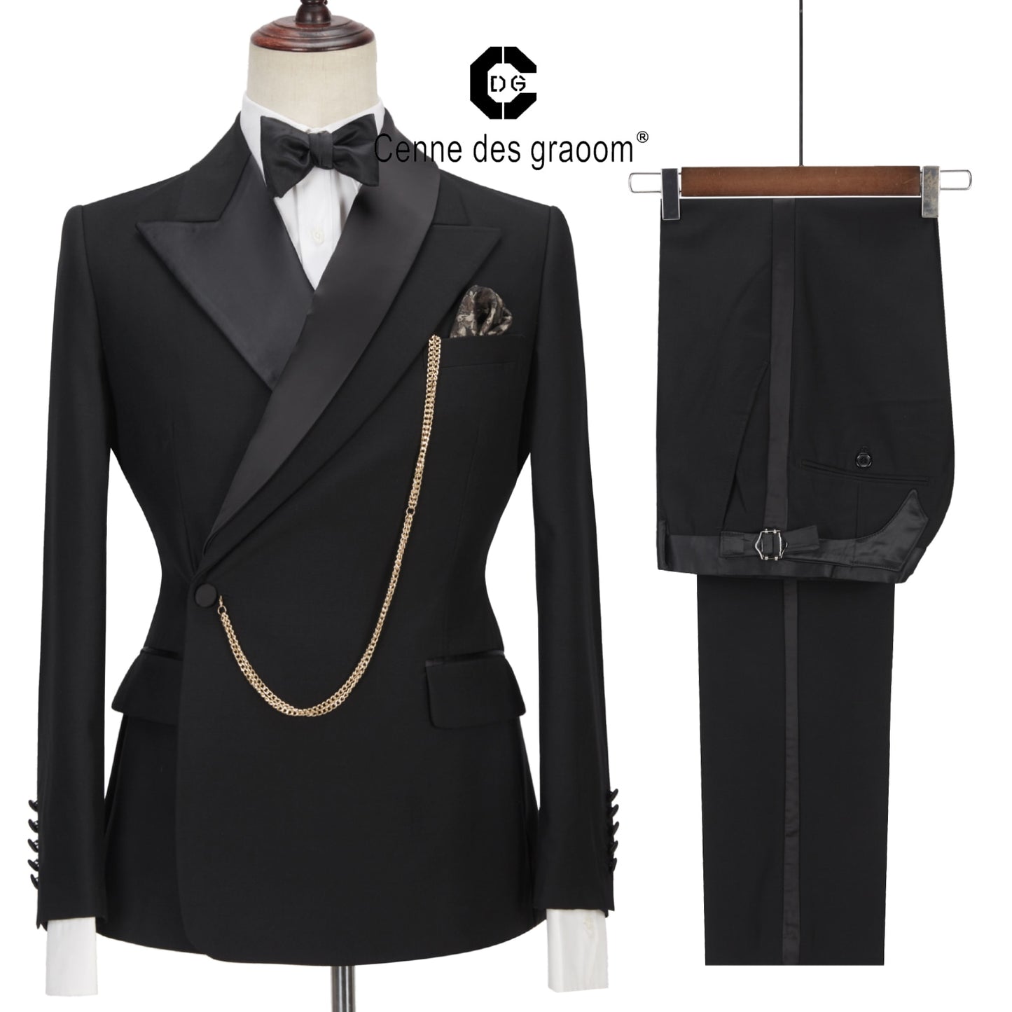 Costume homme soirée  its Tailor-Made Tuxedo 2 Pieces Blazer Wedding Party Singer Groom Costume Homme Black