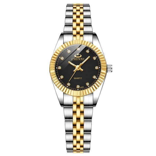 CHENXI montre femme or   argent Classic Quartz Watch Female Elegant Clock Luxury Gift Watches Ladies Waterproof Wristwatch