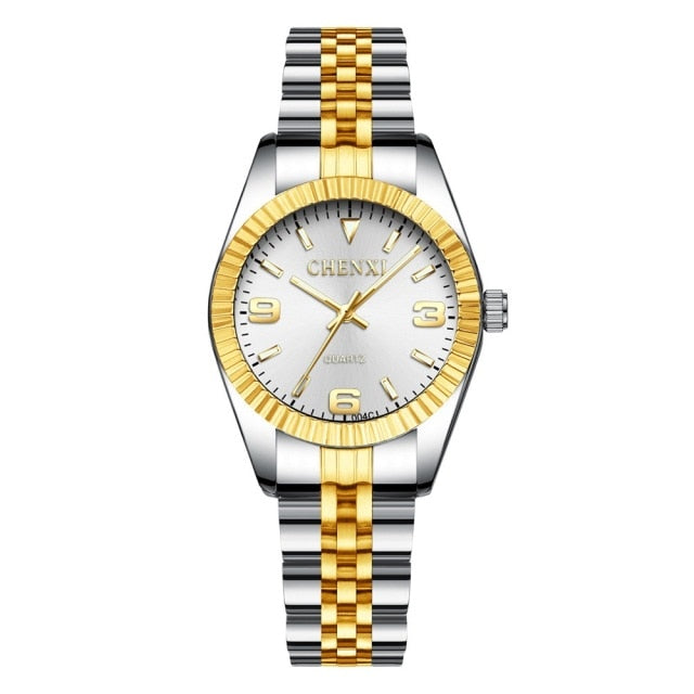 CHENXI montre femme or   argent Classic Quartz Watch Female Elegant Clock Luxury Gift Watches Ladies Waterproof Wristwatch