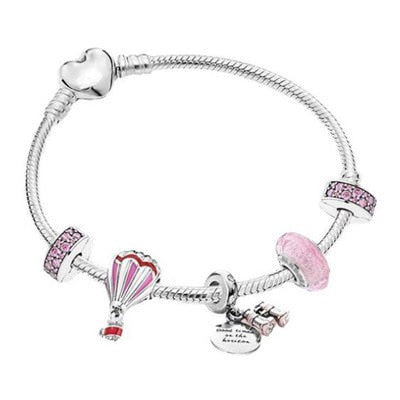 Bracelet de Charme fantaisie Acier inoxydable couleur rose