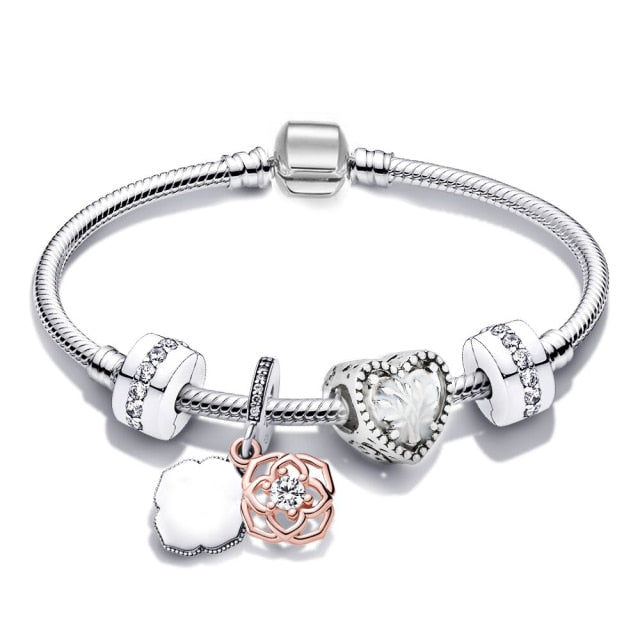 Bracelet de Charme fantaisie Acier inoxydable couleur rose