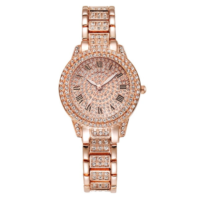 Diamond Women Watches Gold Watch Ladies Wrist Watches Luxury Brand Rhinestone Women&#39;s Bracelet Watches Female Relogio Feminino