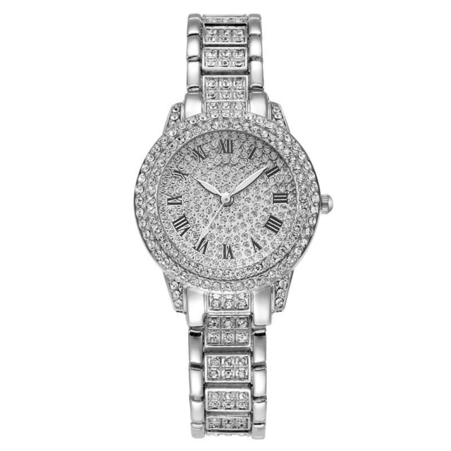 Diamond Women Watches Gold Watch Ladies Wrist Watches Luxury Brand Rhinestone Women&#39;s Bracelet Watches Female Relogio Feminino