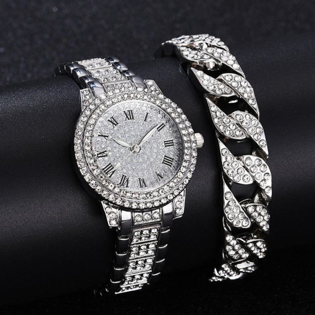 Diamond Women Watches Gold Watch Ladies Wrist Watches Luxury Brand Rhinestone Women&#39;s Bracelet Watches Female Relogio Feminino