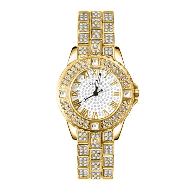 Diamond Women Watches Gold Watch Ladies Wrist Watches Luxury Brand Rhinestone Women&#39;s Bracelet Watches Female Relogio Feminino