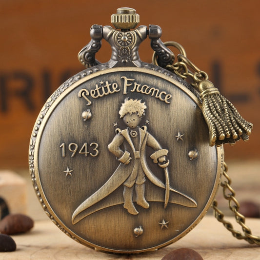 Retro 1943 France The Little Prince Quartz Pocket Watch Fob Necklace Watches Pendant Clock Gifts for Kids with Tassel Accessory