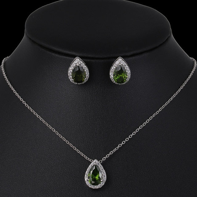 Nigerian Water Drop Cubic Zirconia Wedding Jewelry Sets inlay Luxury Crystal Bridal Jewelry Set Gifts For Bridesmaids AS099