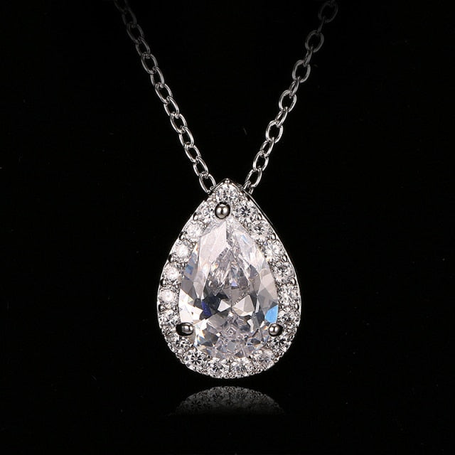 Nigerian Water Drop Cubic Zirconia Wedding Jewelry Sets inlay Luxury Crystal Bridal Jewelry Set Gifts For Bridesmaids AS099