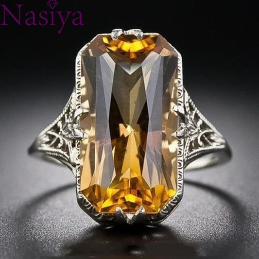 Bague citrine argent 925/1000