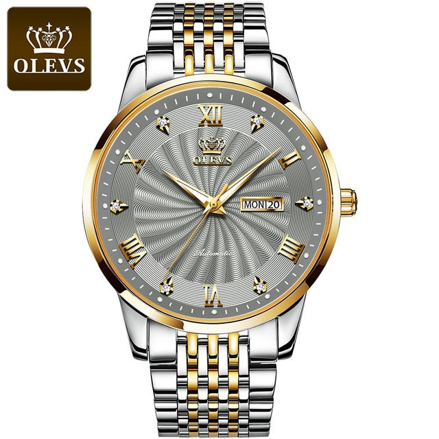 OLEVS Fashion Lovers Watches Brand Luxury Automatic Mechanical Watch Stainless Steel Waterproof Couple Watch relogio masculino