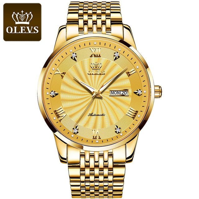 OLEVS Fashion Lovers Watches Brand Luxury Automatic Mechanical Watch Stainless Steel Waterproof Couple Watch relogio masculino