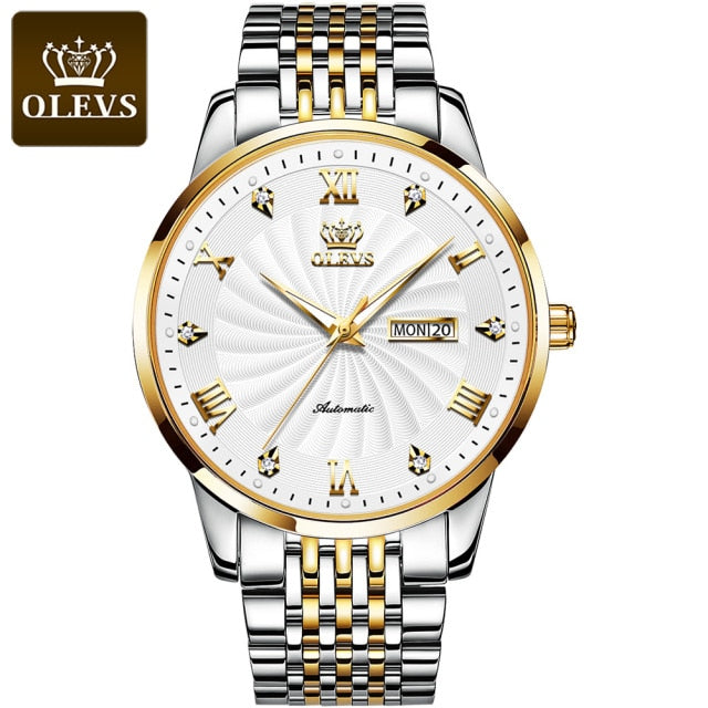 OLEVS Fashion Lovers Watches Brand Luxury Automatic Mechanical Watch Stainless Steel Waterproof Couple Watch relogio masculino