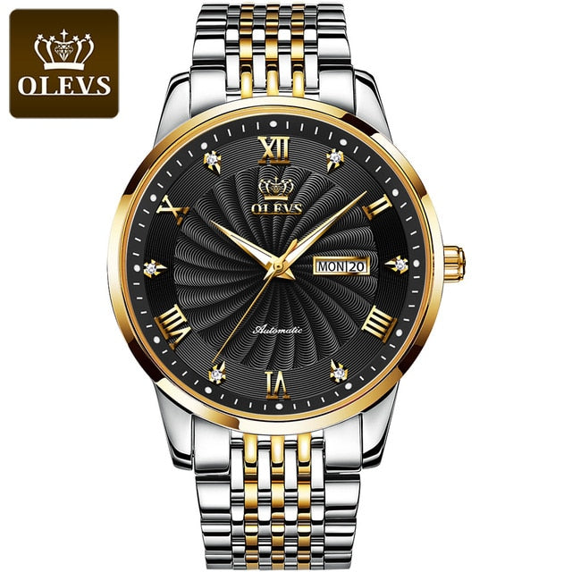 OLEVS Fashion Lovers Watches Brand Luxury Automatic Mechanical Watch Stainless Steel Waterproof Couple Watch relogio masculino