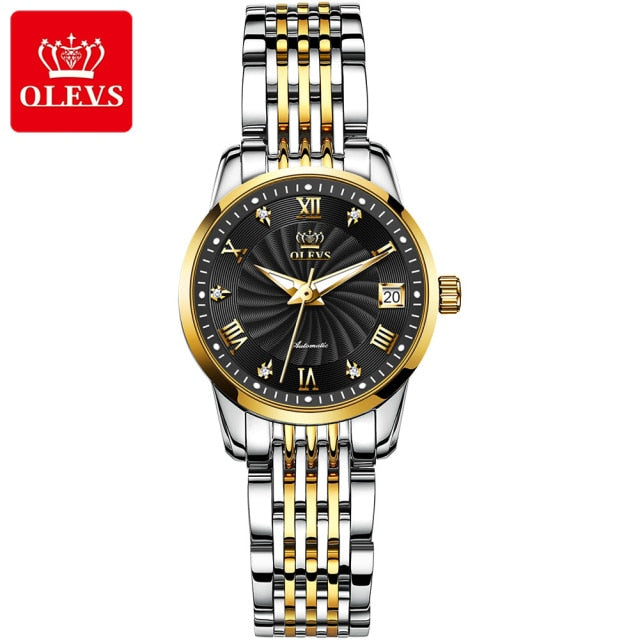 OLEVS Fashion Lovers Watches Brand Luxury Automatic Mechanical Watch Stainless Steel Waterproof Couple Watch relogio masculino